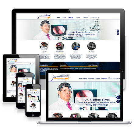 Versiones responsive de sitio web de otorrino Bogot